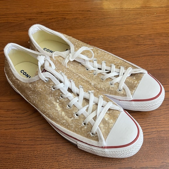 Converse Other - Custom Champagne Gold Low Top Sneakers